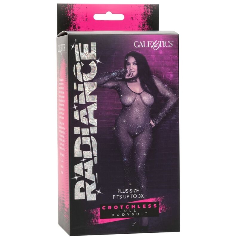 CALEXOTICS RADIANCE BODYSUIT COMPLETO CROTCHLESS RHINE PLUS SIZE