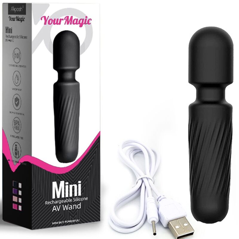 ARMONY YOUR MAGIC MASSAGER E VIBRADOR RECARREGaVEL 10 VIBRAyoES PRETO