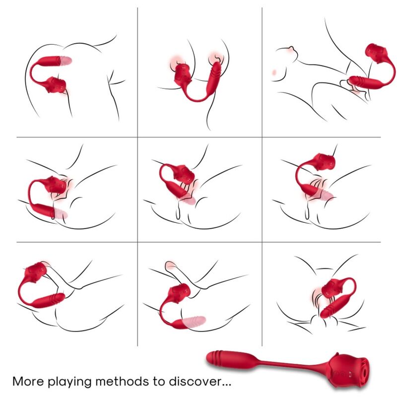 ARMONY ONDAS ESTIMULANTES DO CLIToRIS ROSEKNIGTH E VIBRADOR VERMELHO