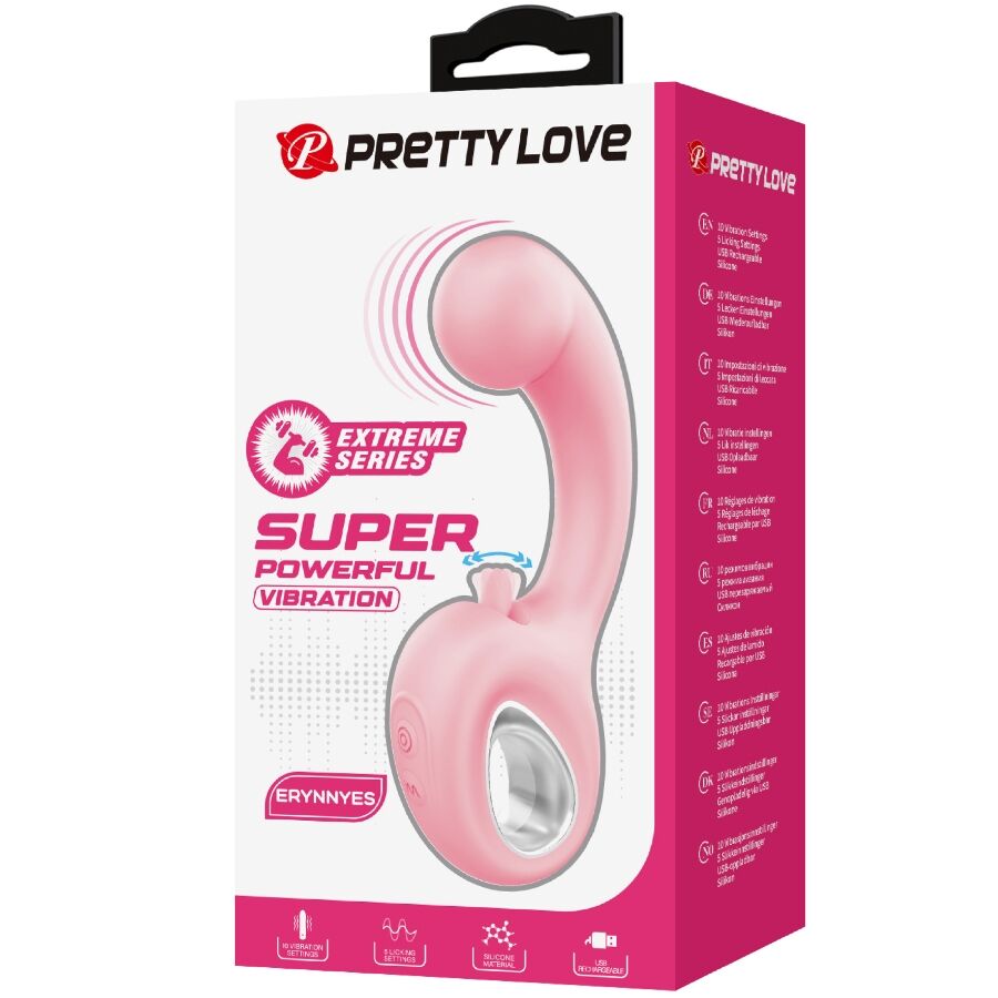 PRETTY LOVE ERYNNYES VIBRADOR PONTO G ESTIMULADOR DE CLIToRIS 10 VIBRAyoES ROSA