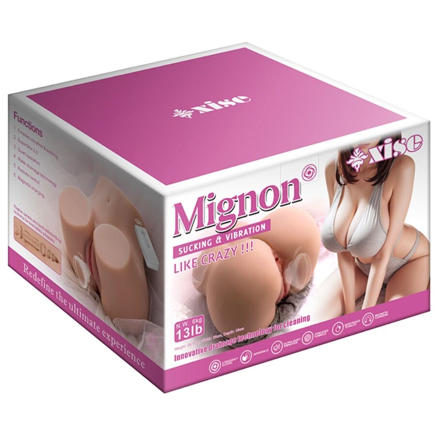 XISE MIGNON SUCKING MASTURBADOR VAGINA REALISTA COM VIBRAyaO E ONDAS ESTIMULANTES E CONTROLE REMOTO 6 KG