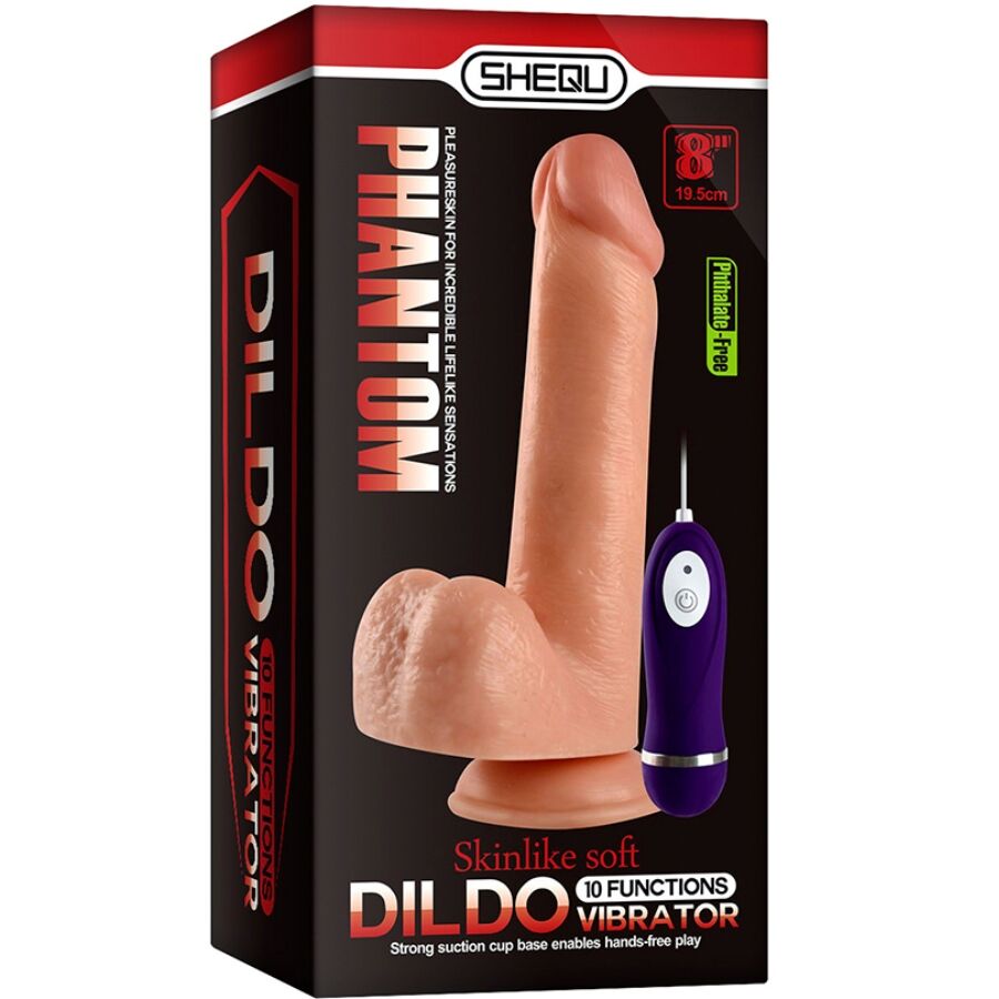 SHEQU ADAM VIBRADOR DILDO COM CONTROLE REMOTO 21 CM