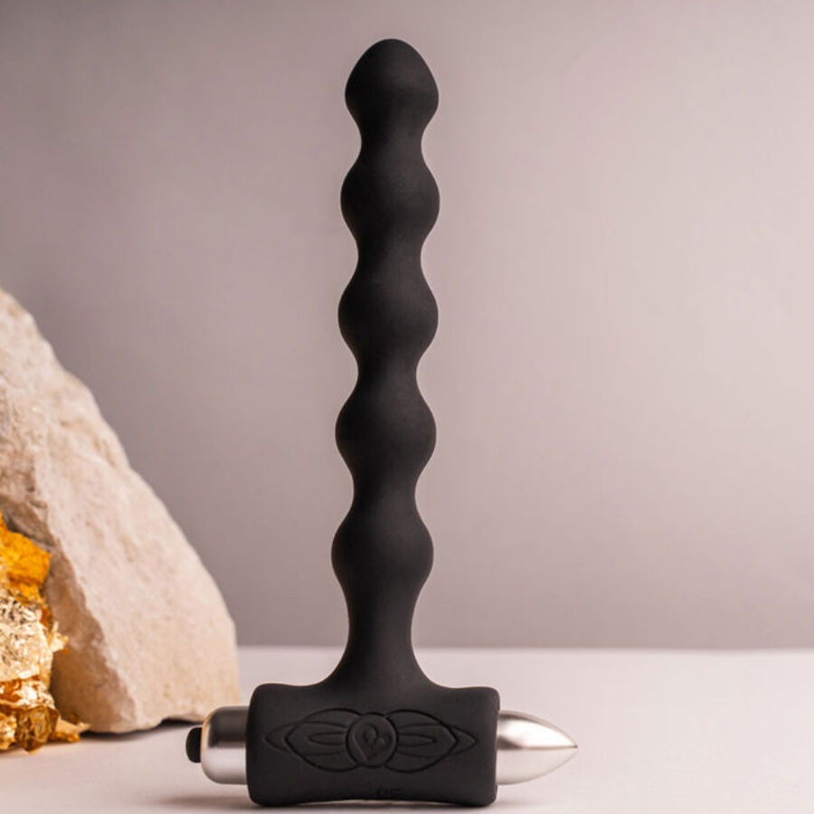 ROCKS OFF PETITE SENSATIONS PEARLS PLUG ANAL VIBRADOR PRETO