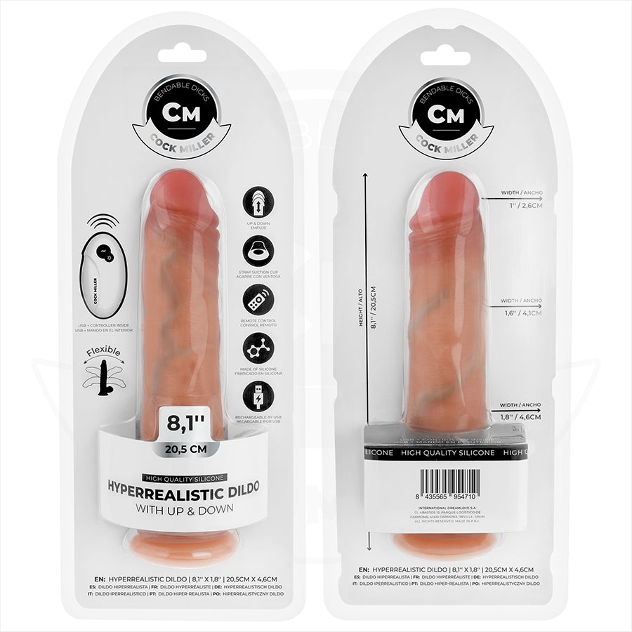 COCK MILLER DILDO HIPER REALISTA COM VENTOSA E IMPULSaO COM CONTROLE REMOTO 205 CM