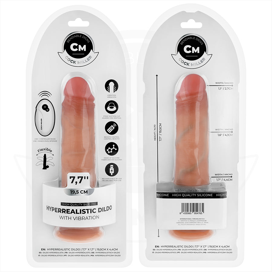 COCK MILLER DILDO REALISTA COM VENTOSA E CONTROLE REMOTO VIBRAyaO 195 CM