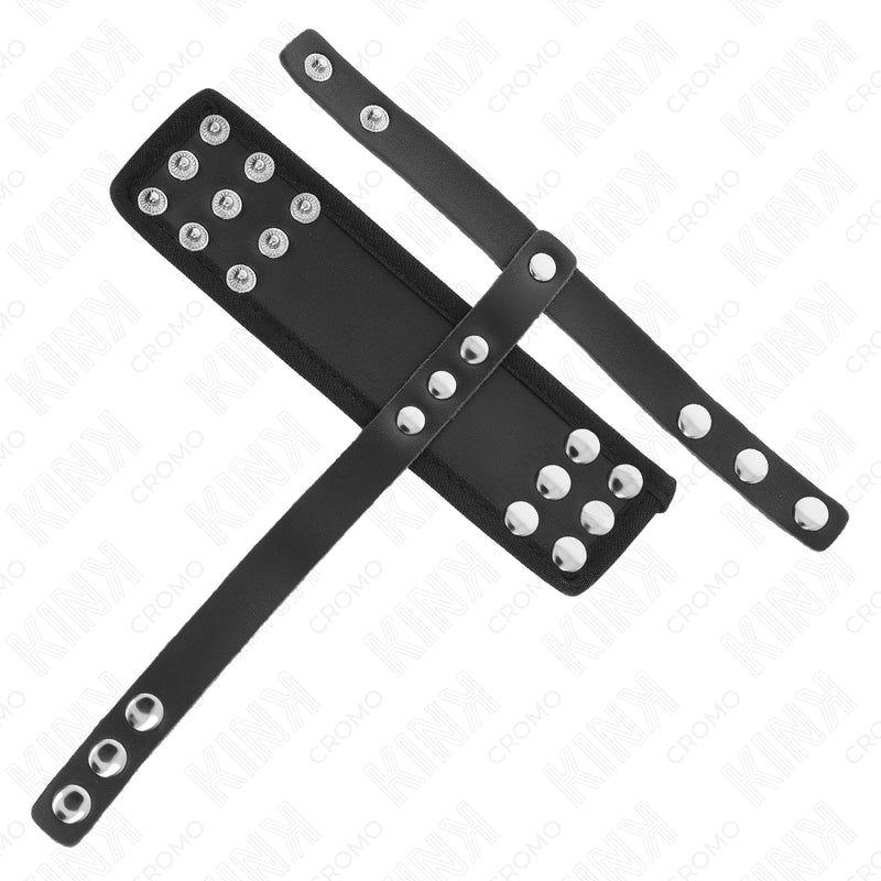 KINK ANEL DE GAIOLA DE PeNIS DE COURO COM TIRA DIVISORA DE BOLAS REVESTIDA AJUSTaVEL