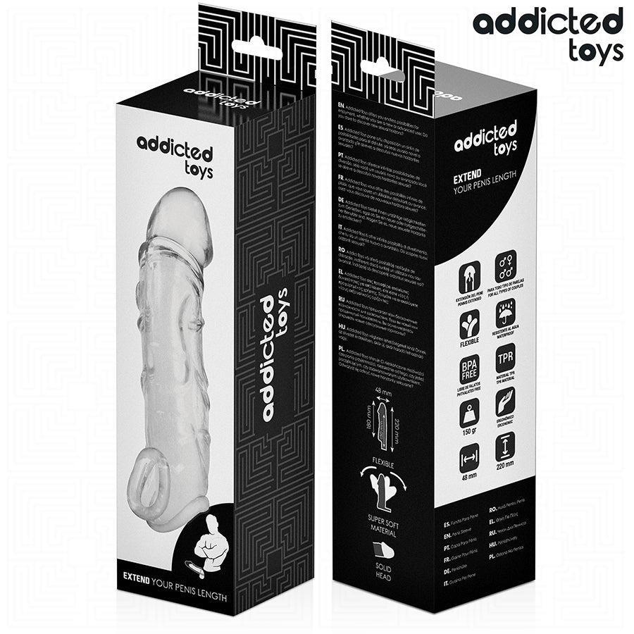 ADDICTED TOYS EXTENSaO DE PeNIS TRANSPARENTE 27 CM