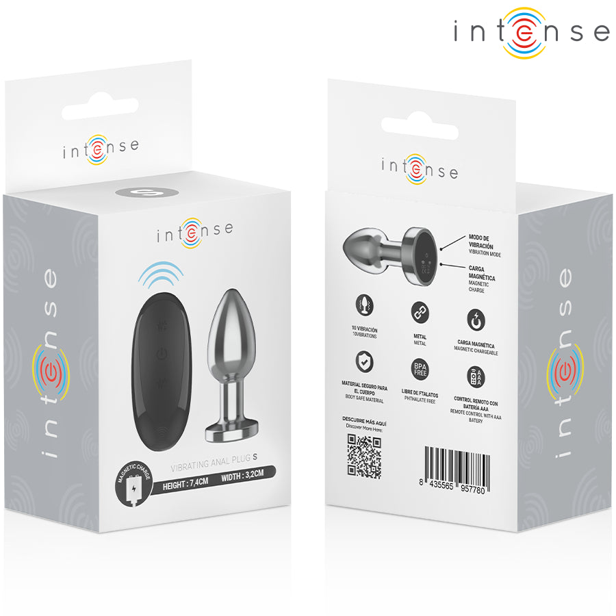 INTENSE PLUG ANAL 10 VIBRAyoES METAL COM CONTROLE REMOTO S