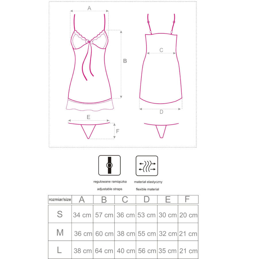 LIVCO CORSETTI FASHION HYEONA 1710 BABYDOLL TANGA ROSA S