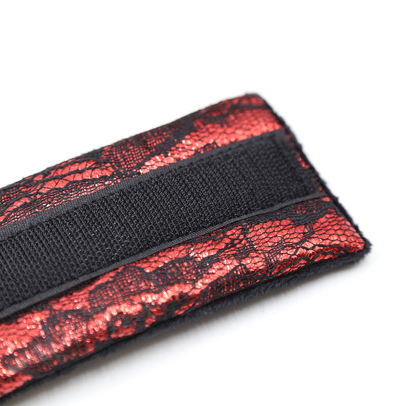 OHMAMA FETISH CURTO DE VELUDO DE RENDA DE RESTRIyoES DE PULSO NYLON
