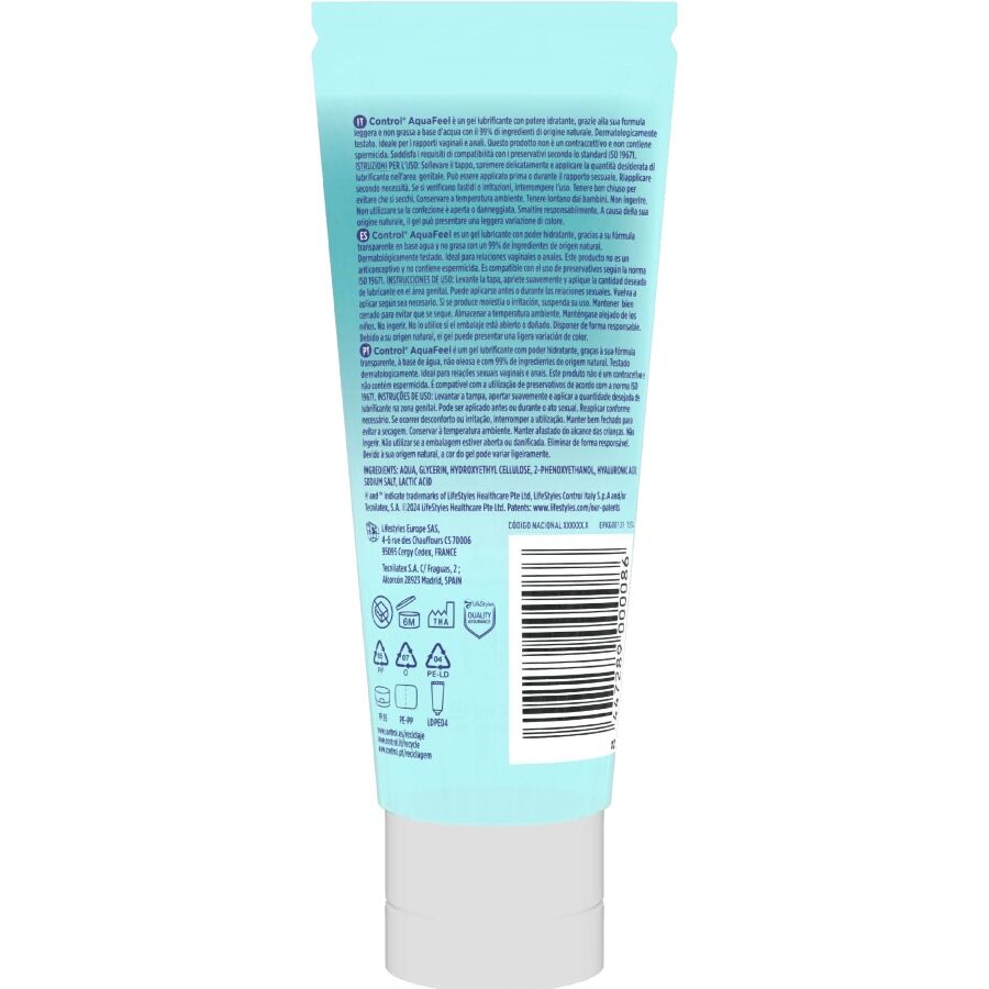 CONTROL LUBRIFICANTE AQUAFEEL COM aCIDO HIALURoNICO 80 ML