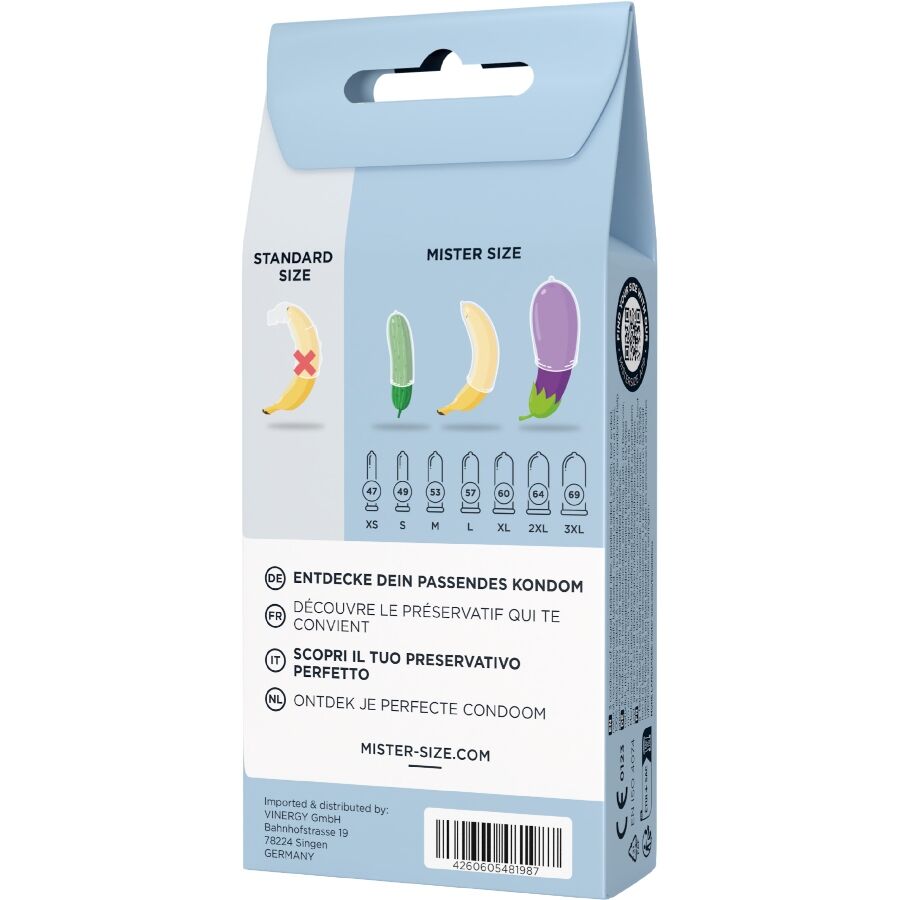 MISTER SIZE KIT DE TESTE COM 3 CAMISINHAS DE TAMANHOS DIFERENTES FITA MeTRICA