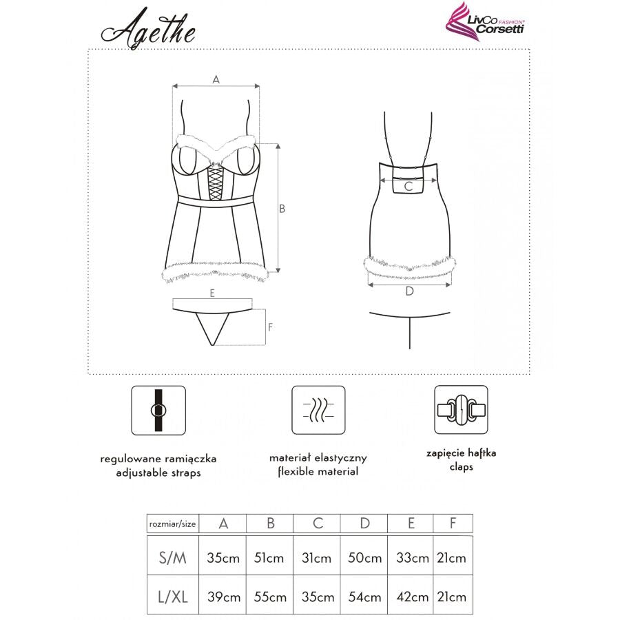 LIVCO CORSETTI FASHION AGETHE LC 90607 CAMISOLA CALCINHA FIO DENTAL CHAPeU DE NATAL TAMANHO L XL