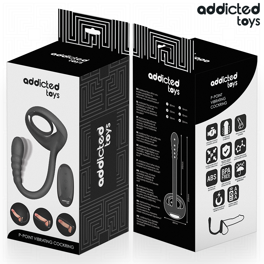 ADDICTED TOYS ANEL PeNICO VIBRANTE COM CONTROLE REMOTO