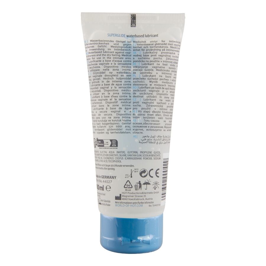 HOT SUPERGLIDE LUBRIFICANTE a BASE DE aGUA 100 ML
