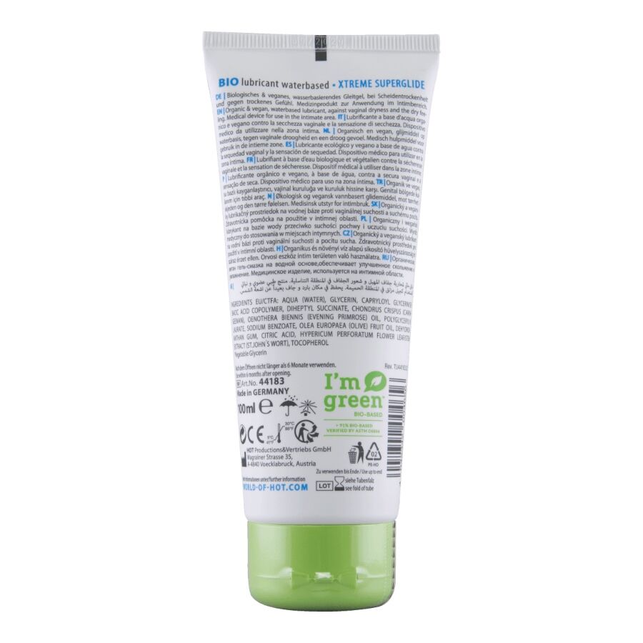 HOT BIOLUBRIFICANTE a BASE DE aGUA SUPERGLIDE XTREME 100 ML