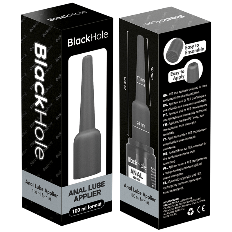 BLACK HOLE APLICADOR DE LUBRIFICANTE ANAL TAMANHO G 100 ML