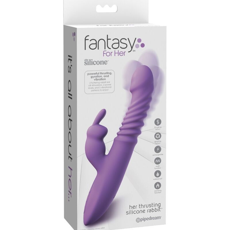 FANTASY FOR HER ESTIMULADOR DE CLIToRIS DE COELHO COM OSCILAyaO DE FUNyaO DE CALOR E VIBRAyaO VIOLETA