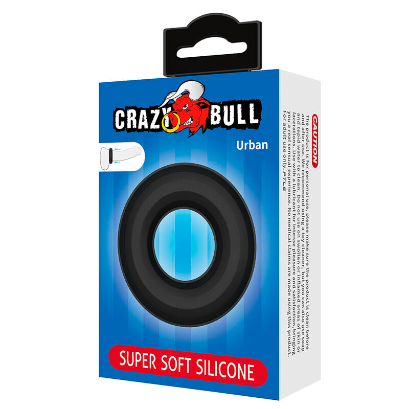 CRAZY BULL ANEL PENIANO DE SILICONE SUPER MACIO URBANO PRETO
