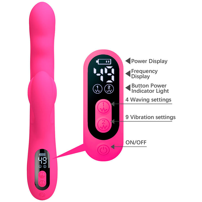 PRETTY LOVE VIBRADOR COELHO MULTIFUNCIONAL DE INVERNO COM DISPLAY DE LED ROSA
