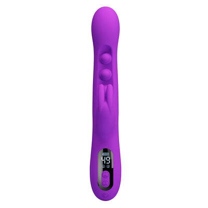 PRETTY LOVE VIBRADOR SABIEN RABBIT COM ESTIMULAyaO POR TOQUE E LED ROXO
