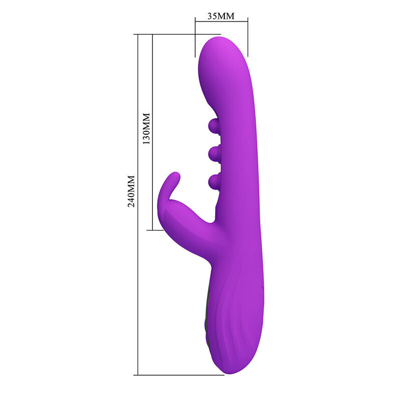 PRETTY LOVE VIBRADOR SABIEN RABBIT COM ESTIMULAyaO POR TOQUE E LED ROXO