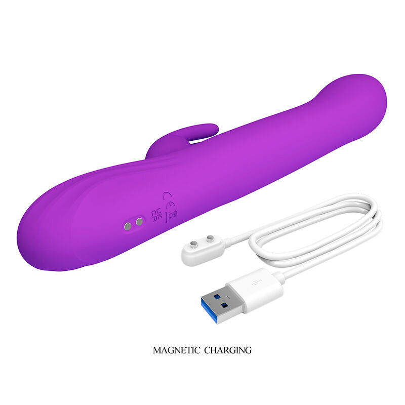PRETTY LOVE VIBRADOR SABIEN RABBIT COM ESTIMULAyaO POR TOQUE E LED ROXO