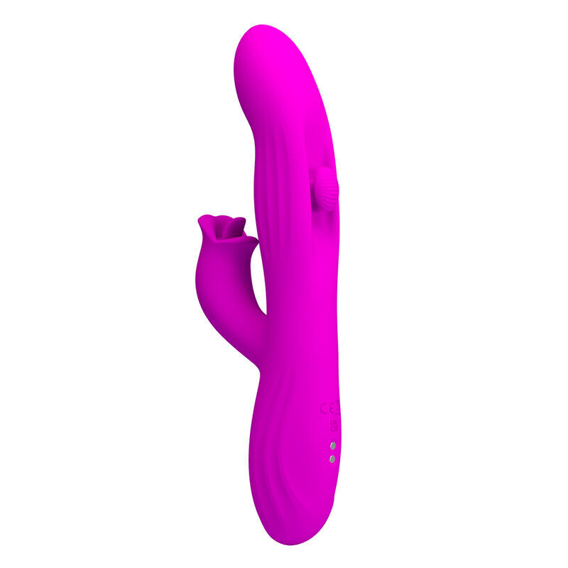 PRETTY LOVE VIBRADOR OSCILATIVO YALANDA RABBIT COM DISPLAY DE LED ROXO