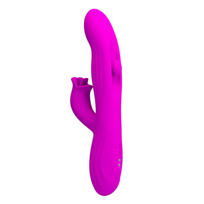 PRETTY LOVE VIBRADOR OSCILATIVO YALANDA RABBIT COM DISPLAY DE LED ROXO