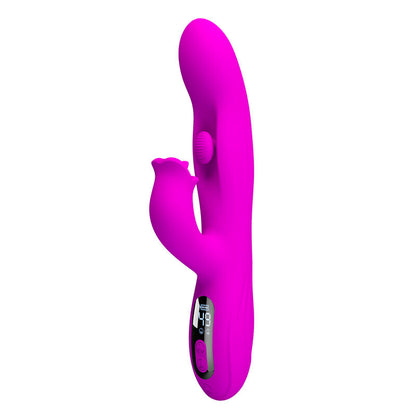 PRETTY LOVE VIBRADOR OSCILATIVO YALANDA RABBIT COM DISPLAY DE LED ROXO