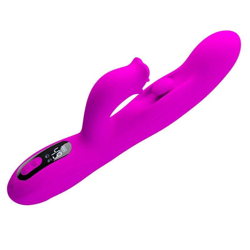 PRETTY LOVE VIBRADOR OSCILATIVO YALANDA RABBIT COM DISPLAY DE LED ROXO