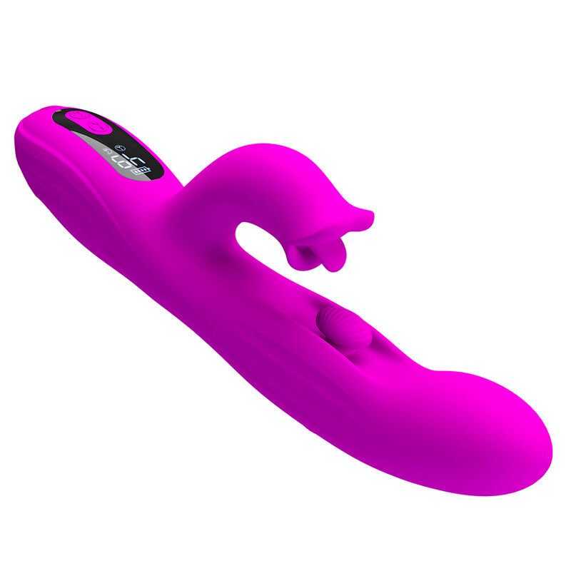 PRETTY LOVE VIBRADOR OSCILATIVO YALANDA RABBIT COM DISPLAY DE LED ROXO