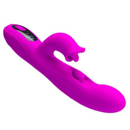 PRETTY LOVE VIBRADOR OSCILATIVO YALANDA RABBIT COM DISPLAY DE LED ROXO