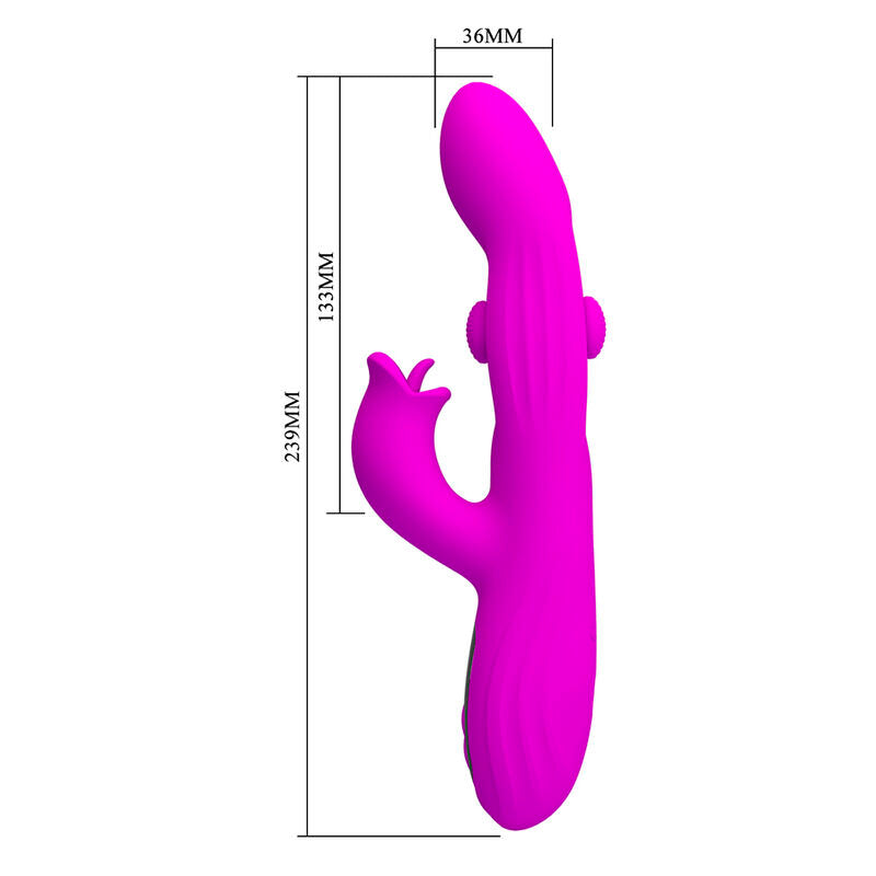 PRETTY LOVE VIBRADOR OSCILATIVO YALANDA RABBIT COM DISPLAY DE LED ROXO