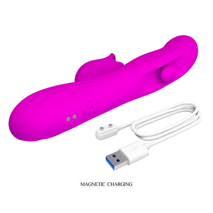 PRETTY LOVE VIBRADOR OSCILATIVO YALANDA RABBIT COM DISPLAY DE LED ROXO