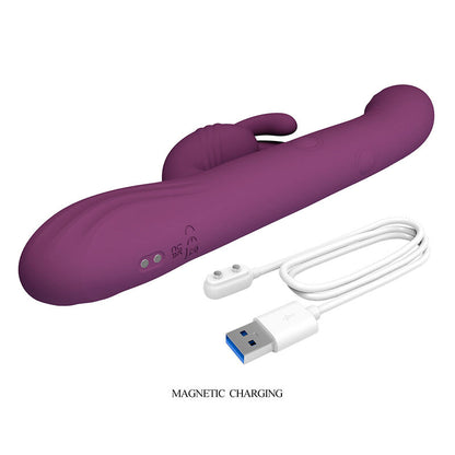 PRETTY LOVE DEE VIBRADOR MULTIFUNCIONAL COELHO OSCILAyaO E PERCUSSaO ROXO