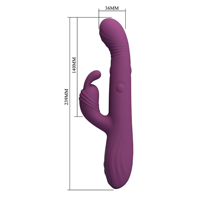 PRETTY LOVE DEE VIBRADOR MULTIFUNCIONAL COELHO OSCILAyaO E PERCUSSaO ROXO
