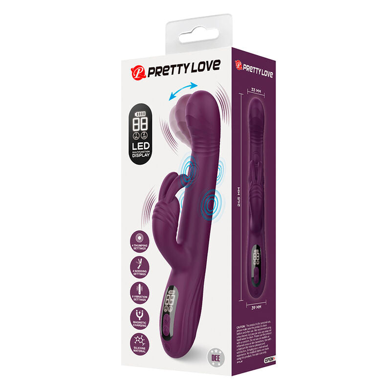 PRETTY LOVE DEE VIBRADOR MULTIFUNCIONAL COELHO OSCILAyaO E PERCUSSaO ROXO