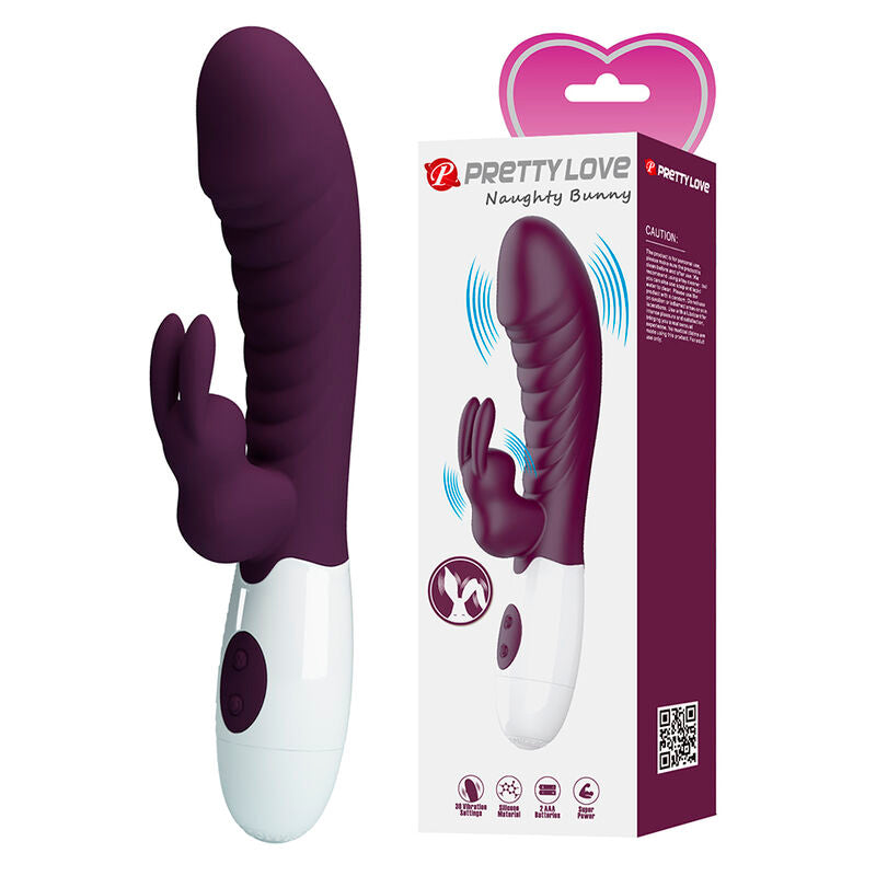 PRETTY LOVE VIBRADOR COELHO NAUGHTY BUNNY COM 30 FUNyoES ROXO