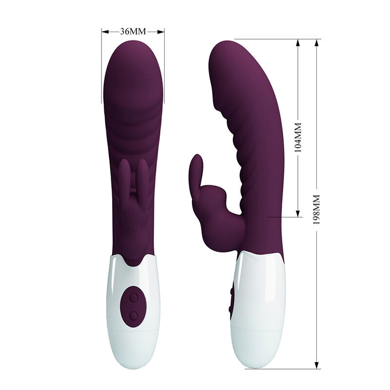 PRETTY LOVE VIBRADOR COELHO NAUGHTY BUNNY COM 30 FUNyoES ROXO