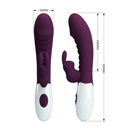 PRETTY LOVE VIBRADOR COELHO NAUGHTY BUNNY COM 30 FUNyoES ROXO
