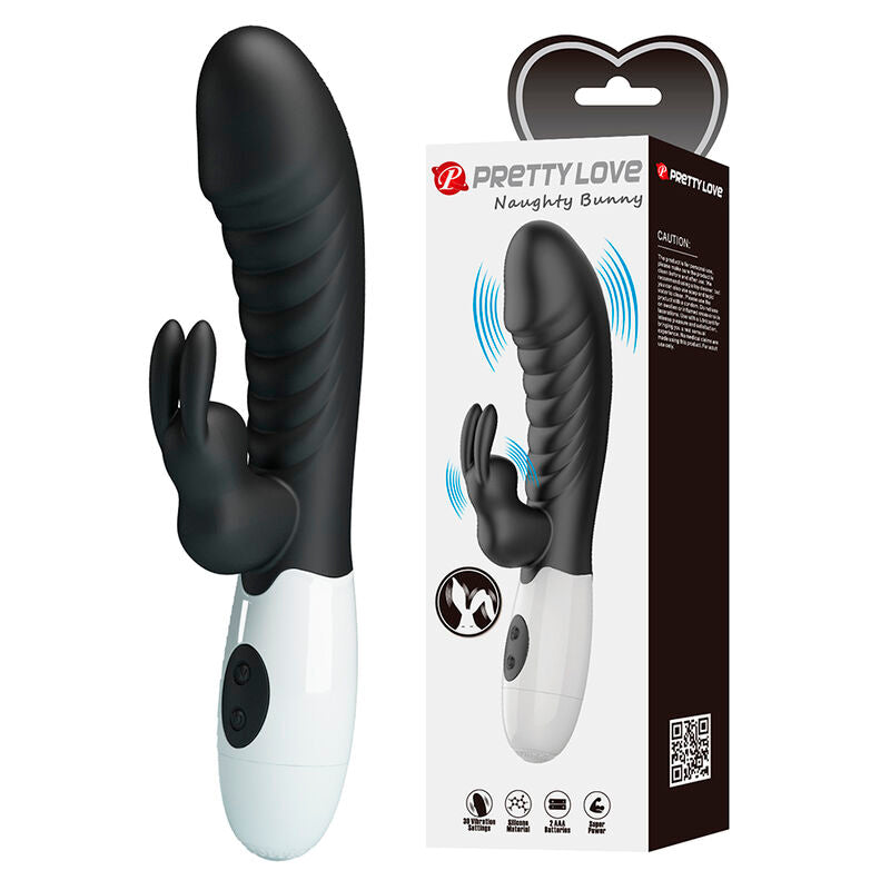 PRETTY LOVE VIBRADOR COELHO NAUGHTY BUNNY COM 30 FUNyoES PRETO