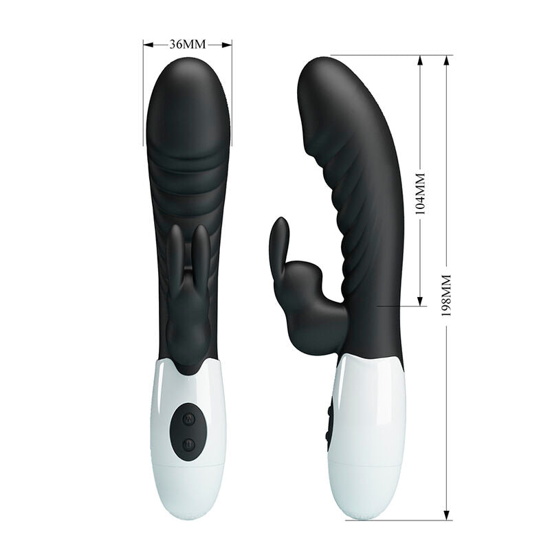 PRETTY LOVE VIBRADOR COELHO NAUGHTY BUNNY COM 30 FUNyoES PRETO
