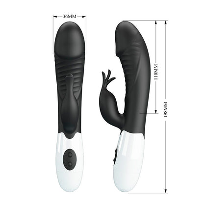 PRETTY LOVE RASMUSSEN VIBRADOR COELHO COM 30 FUNyoES PRETO