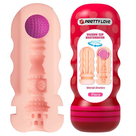 PRETTY LOVE MASTURBADOR VAGINAL FLORA COM VENTOSA E TEXTURAS INTERNAS
