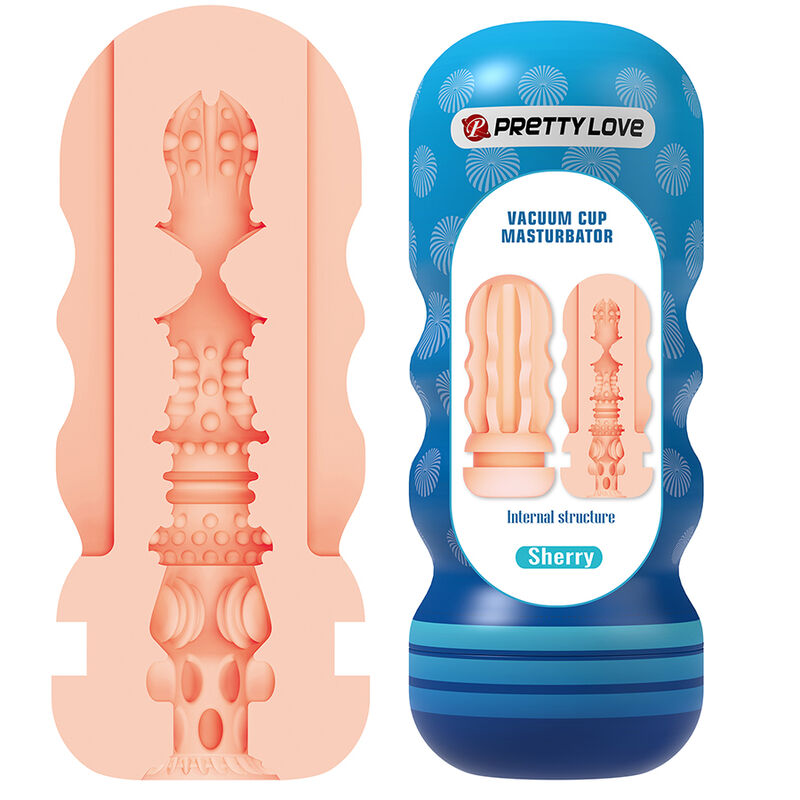 PRETTY LOVE SHERRY MASTURBADOR VAGINAL COM VENTOSA E TEXTURAS INTERNAS