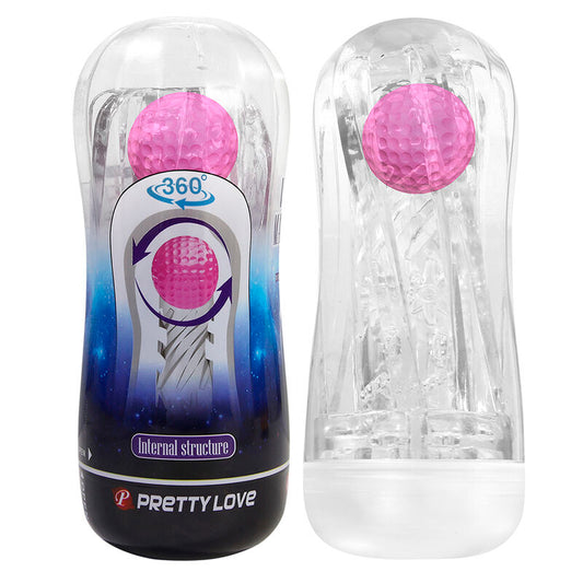 PRETTY LOVE COPO DE MASTURBAyaO TEXTURIZADO 360º TRANSPARENTE