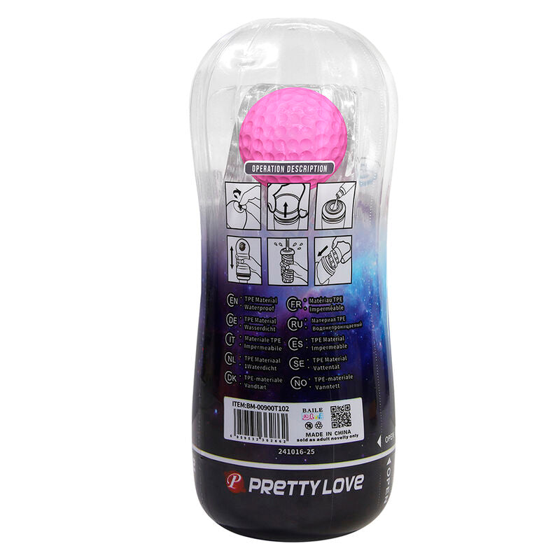 PRETTY LOVE COPO DE MASTURBAyaO TEXTURIZADO 360º TRANSPARENTE