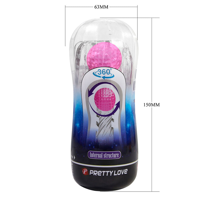 PRETTY LOVE COPO DE MASTURBAyaO TEXTURIZADO 360º TRANSPARENTE