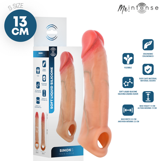 MR INTENSE CAPA DE SILICONE PARA PeNIS SIMON S 13 CM y 4 CM